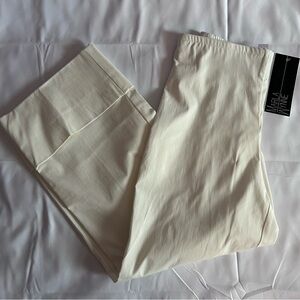 NWTs Marla Wynne White Pull On Pants Wide Legs And Cropped Size 8